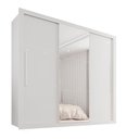 Ver imagem 3 de Guarda-Roupa Casal 3 Portas com Espelho Central 4 Gavetas Costa Rica Branco