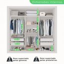 Ver imagem 5 de Guarda-Roupa Casal 3 Portas com Espelho Central 4 Gavetas Costa Rica Branco