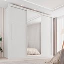 Ver imagem 1 de Guarda-Roupa Casal 3 Portas com Espelho Central 4 Gavetas Costa Rica Branco