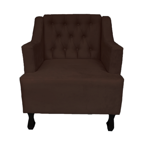 Poltrona Cadeira Decorativa Para Sala E Recepção Genesis Marrom -LM DECOR