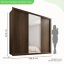 Ver imagem 5 de Guarda-Roupa Casal 3 Portas com Espelho Central e 4 Gavetas Costa Rica