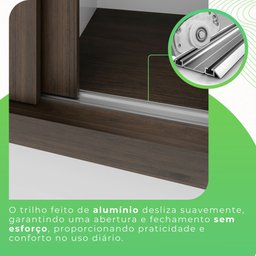 Guarda-Roupa Casal 3 Portas com Espelho Central e 4 Gavetas Costa Rica  - 12