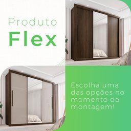 Guarda-Roupa Casal 3 Portas com Espelho Central e 4 Gavetas Costa Rica  - 8