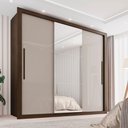 Ver imagem 2 de Guarda-Roupa Casal 3 Portas com Espelho Central e 4 Gavetas Costa Rica