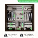 Ver imagem 4 de Guarda-Roupa Casal 3 Portas com Espelho Central e 4 Gavetas Costa Rica
