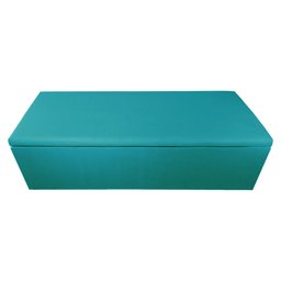 Calçadeira Recamier Baú Casal Queen 160cm Eva Suede Azul Turquesa - DS Estofados - 2