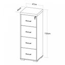 Ver imagem 5 de Gaveteiro Alto Arquivo para Pasta Suspensa com Chave, para Escritório e Recepção Charuto/Preto