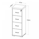 Ver imagem 5 de Gaveteiro/Arquivo Executivo com Chave para Pasta Suspensa, 4 Gavetas, Tampo em Tamburato