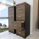 Ver imagem 7 de Gaveteiro Alto Arquivo para Pasta Suspensa com Chave, para Escritório e Recepção Charuto/Preto