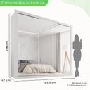 Ver imagem 4 de Guarda-Roupa Casal 3 Portas Espelhado e 4 Gavetas Costa Rica