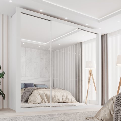 Guarda-Roupa Casal 3 Portas Espelhado e 4 Gavetas Costa Rica 