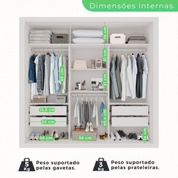 Guarda-Roupa Casal 3 Portas Espelhado e 4 Gavetas Costa Rica - 5 Guarda-Roupa Casal 3 Portas Espelhado e 4 Gavetas Costa Rica - 5