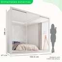 Ver imagem 4 de Guarda-Roupa Casal 3 Portas com Espelho 4 Gavetas Costa Rica Branco