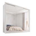 Ver imagem 3 de Guarda-Roupa Casal 3 Portas com Espelho 4 Gavetas Costa Rica Branco