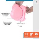 Ver imagem 5 de Prato Infantil Bebê Introdução Alimentar C/ 3 Divisórias Sapinho Rosa