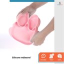 Ver imagem 3 de Prato Infantil Bebê Introdução Alimentar C/ 3 Divisórias Sapinho Rosa