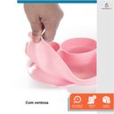 Ver imagem 4 de Prato Infantil Bebê Introdução Alimentar C/ 3 Divisórias Sapinho Rosa