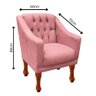 Kit Namoradeira + 2 Poltrona Decorativa Grécia Dritex Suede Rose - 6