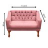 Kit Namoradeira + 2 Poltrona Decorativa Grécia Dritex Suede Rose - 7
