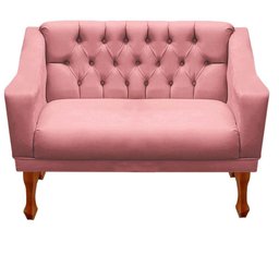 Kit Namoradeira + 2 Poltrona Decorativa Grécia Dritex Suede Rose - 2