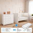 Ver imagem 3 de Kit Quarto de Bebê Doce Sonho com Berço para Mosquiteiro Cômoda Sapateira e Colchão D18 130x60 Movel