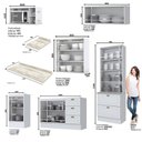 Ver imagem 4 de Cozinha Completa Americana 7 Peças com Cristaleira Branco - Móveis Henn