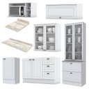 Ver imagem 3 de Cozinha Completa Americana 7 Peças com Cristaleira Branco - Móveis Henn