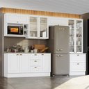 Ver imagem 2 de Cozinha Completa Americana 7 Peças com Cristaleira Branco - Móveis Henn