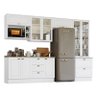 Cozinha Completa Americana 7 Peças com Cristaleira Branco - Móveis Henn - 1