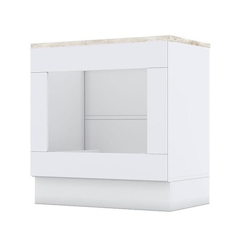 Balcão Forno de Embutir Americana Branco com Tampo para Cooktop Calcare – Henn