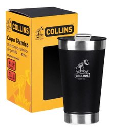 Copo Térmico 473ml Inox com Tampa e Abridor Collins - 4 Copo Térmico 473ml Inox com Tampa e Abridor Collins - 4