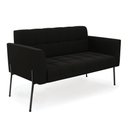 Ver imagem 1 de Sofá Namoradeira 2 Lugares Pé de Ferro Preto Elisa Suede Preto D03 - D'Rossi