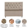 Cabeceira Estofada Cama Box Casal 140 Cm Suede Ayla:bege - 4