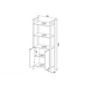 Ver imagem 2 de Guarda Roupa Closet Solteiro AZ1009 Armário Alto c/ 2 Prateleiras e 2 Portas Branco/Nogal - Tecno Mo