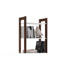 Ver imagem 3 de Guarda Roupa Closet Solteiro AZ1009 Armário Alto c/ 2 Prateleiras e 2 Portas Branco/Nogal - Tecno Mo