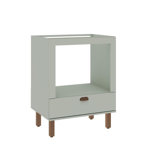 Balcão Cozinha Modulada Mdf 70cm para Forno com Gaveta Mdf Cor:mint