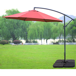 Ombrelone Articulado Guarda Sol de Praia Jardim Lateral 3 Metros Laranja Base 60l Rm Decor - 2