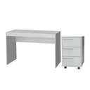 Ver imagem 1 de Mesa e Gaveteiro 3 Gavetas para Escritorio Gamer B29 Branco Novam Branco
