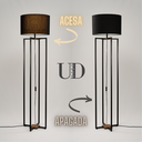 Ver imagem 2 de Luminária Abajur de Chão Industrial Bivolt Aço Carbono Preto Cúpula Plus Preta - UNIDECOR CASA