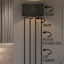 Ver imagem 5 de Luminária Abajur de Chão Industrial Bivolt Aço Carbono Preto Cúpula Plus Preta - UNIDECOR CASA