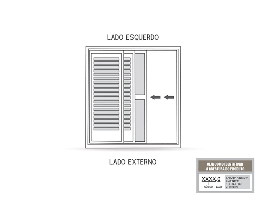 Porta Balcão de Aluminio 3 Folhas  213x120 Riobras Aluminio - 5