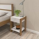 Ver imagem 1 de Mesa de Cabeceira 1 Prateleira 1 Gaveta AZ1016 Branco