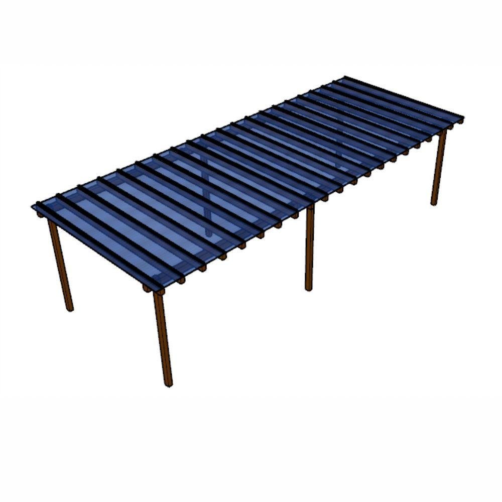 Kit Policarbonato Azul 4mm 10,00m X 3,00m - Perfis Naturais - 1