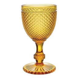 CJ DE TACAS PARA VINHO BICO DE JACA DE VIDRO AMARELO - 6PCS - 1