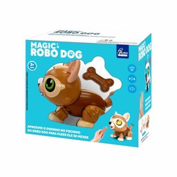 Brinquedo Robô Cachorro Eletrônico - Magic Robô Dog com Som e Luz - Caramelo - Fenix - 4