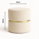 Ver imagem 3 de PUFF CINTA NO MEIO DECORATIVA OFF WHATE/PALHA VELUDO