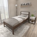 Ver imagem 1 de Cama de Solteiro Marrom/Nogal/Branco