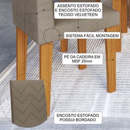Conjunto Sala de Jantar Fidelitá Itália 110cm com 4 Cadeiras  - 12