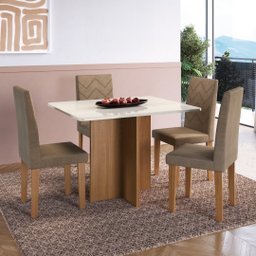 Conjunto Sala de Jantar Fidelitá Itália 110cm com 4 Cadeiras  - 1