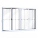Ver imagem 2 de Janela de Correr Aluminio 4 Folhas com Vidro e Grade Abertura Central 100cmx150cm Ullian 
